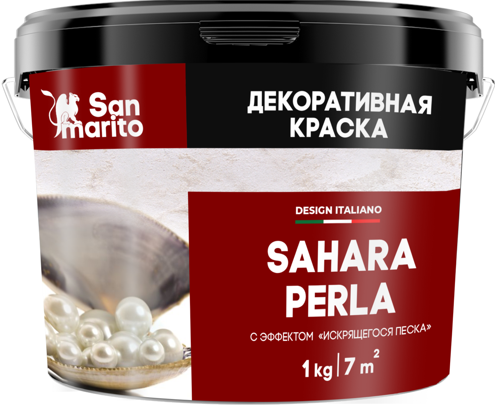 Краска декоративная с эффектом искрящегося песка"San Marito Sahara Perla" 3 кг
